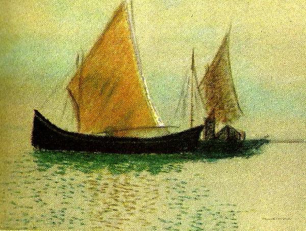 Odilon Redon segelbatar i venedig oil painting picture